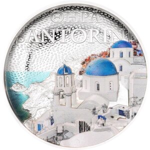 Pièce de monnaie en Argent 10 Dollars g 62.2 (2 oz) Millésime 2025 Architectures of the World SANTORINI