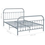 vidaXL Cadre de lit sans matelas gris métal 140x200 cm