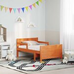 vidaXL Cadre de lit avec matelas Brun cire 80 x 200 cm Pin massif