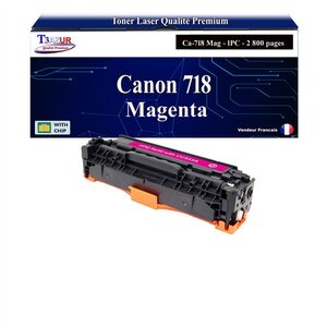 T3AZUR -Toner compatible avec Canon 718 (2660B002)pour Canon MF729CX  MF8300  MF8330  MF8330CDN Magenta -2 800 pages