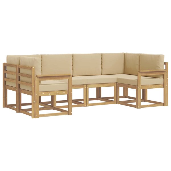 vidaXL Ensemble de canapés d'extérieur 6 pc Blanc et Beige