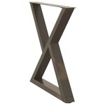 vidaXL Pieds de table à manger 2 pièces Acier naturel 70 x (72-73 3) cm Acier