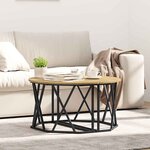 vidaXL Table basse chêne artisanal 80 x 80 x 42 cm