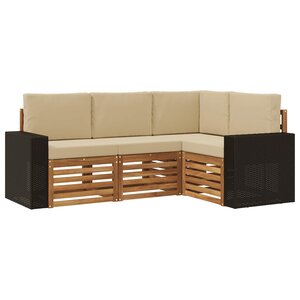 vidaXL Ensemble de canapés d'extérieur 4 pc Polyester