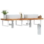 vidaXL Étagère de vasque murale acier et bois massif d'acacia