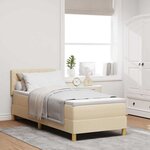 vidaXL Lit à ressort avec matelas crème 80x200 cm tissu