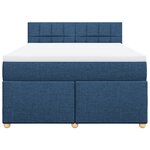 vidaXL Sommier à lattes de lit avec matelas Bleu 140x200 cm Tissu