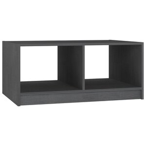 vidaXL Table basse gris 75x50x33 5 cm bois de pin massif