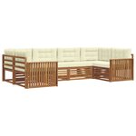 vidaXL Ensemble de canapés d'extérieur 6 pc Naturel et Crème