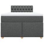 vidaXL Sommier à lattes de lit avec matelas Gris foncé 120x200cm Tissu