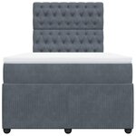 vidaXL Sommier à lattes de lit et matelas Gris foncé 120x200cm Velours