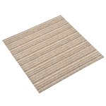 vidaXL Tapis 20 Pièces Beige rayé 50 x 50 cm 100  Polypropylène