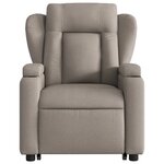 vidaXL Fauteuil inclinable de massage Taupe Tissu