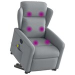vidaXL Fauteuil de massage inclinable Gris clair Tissu