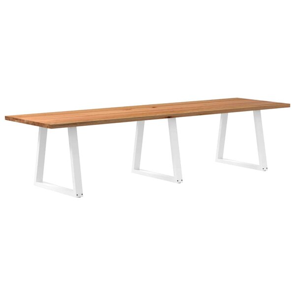 vidaXL Table à manger marron clair bois de chêne massif rectangulaire