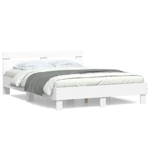 vidaXL Cadre de lit sans matelas blanc 140x190 cm