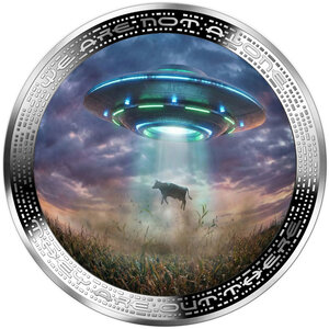 Monnaie COW ABDUCTION We Are Not Alone 1 Oz Argent 1000 Francs Cameroon 2026 (PRÉCOMMANDE)