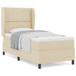 vidaXL Lit à ressorts avec matelas - crème 100x200 cm tissu