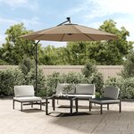 vidaXL Tissu de remplacement pour parasol déporté Taupe 350 cm