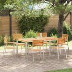 vidaXL Chaise de jardin 6 Pièces Marron 56 x 54.5 x 87 cm Teck massif