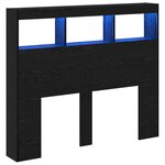 vidaXL Tête de lit Chêne noir 120 x 17 x 102 cm Bois d'ingénierie