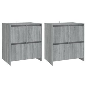 vidaXL Buffets 2 Pièces Sonoma gris 70x41x75 cm Bois d'ingénierie
