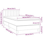 vidaXL Sommier à lattes de lit avec matelas Gris clair 100x200cm Tissu