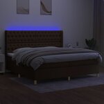 vidaXL Sommier à lattes de lit matelas et LED Marron foncé 200x200 cm