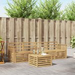 vidaXL Ensemble de canapés d'extérieur 5 pc Blanc Bois d'Acacia Massif