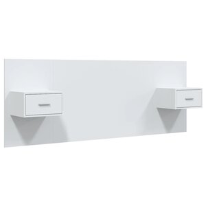 vidaXL Tête de lit avec armoires Blanc Bois d'ingénierie