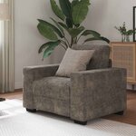 vidaXL Fauteuil avec coussin Gris foncé Faux cuir