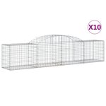 vidaXL Paniers à gabions arqués 10 Pièces 300x50x60/80 cm fer galvanisé