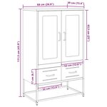 vidaXL Buffet haut blanc 68x39x111 5 cm acier
