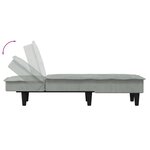 vidaXL Chaise longue gris clair velours