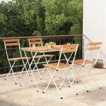 vidaXL Ensemble de bistro pliable 5 Pièces Bois d'acacia solide et acier