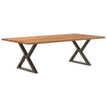 vidaXL Table à manger marron clair bois de chêne massif rectangulaire