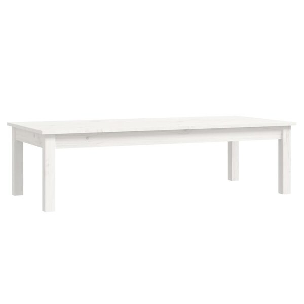 vidaXL Table basse Blanc 110x50x30 cm Bois massif de pin