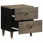 vidaXL Tables chevet 2 Pièces gris clair 40x33x46 cm bois manguier solide