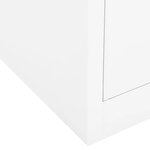 Armoire de bureau blanche 90 x 40 x 102 cm avec étagère réglable et 3 tiroirs design moderne en acier blanc 02_0046903