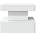 vidaXL Table basse avec lumières LED blanc 50x50x40 cm