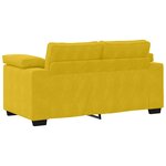 vidaXL Ensemble de canapés 3 Pièces avec coussins Jaune Velours