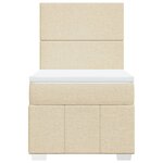 vidaXL Sommier à lattes de lit avec matelas Crème 100x200 cm Tissu