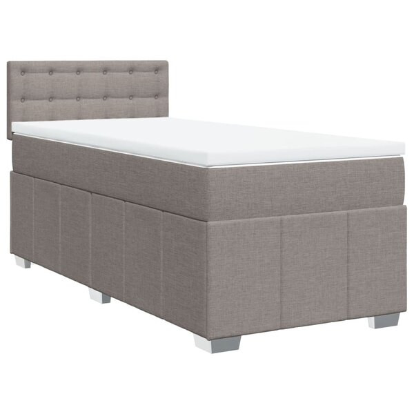 vidaXL Sommier à lattes de lit avec matelas Taupe 90x200 cm Tissu