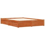 vidaXL Cadre de lit Cire marron 150 x 200 cm Bois de Pin Massif