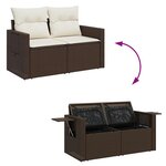 vidaXL Salon de jardin avec coussins 7 Pièces marron résine tressée