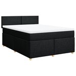 vidaXL Sommier à lattes de lit avec matelas Noir 140x190 cm Tissu