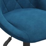vidaXL Chaises pivotantes à manger lot de 4 bleu velours