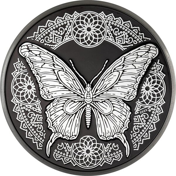 Monnaie BUTTERFLY Nano Shine 1 Oz Argent 5$ Cook Islands 2025