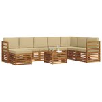 vidaXL Ensemble de canapés d'extérieur 9 pc Naturel et Beige