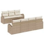 vidaXL Ensemble de canapé de jardin 8 Pièces Beige  Crème 55 x 55 x 37 cm